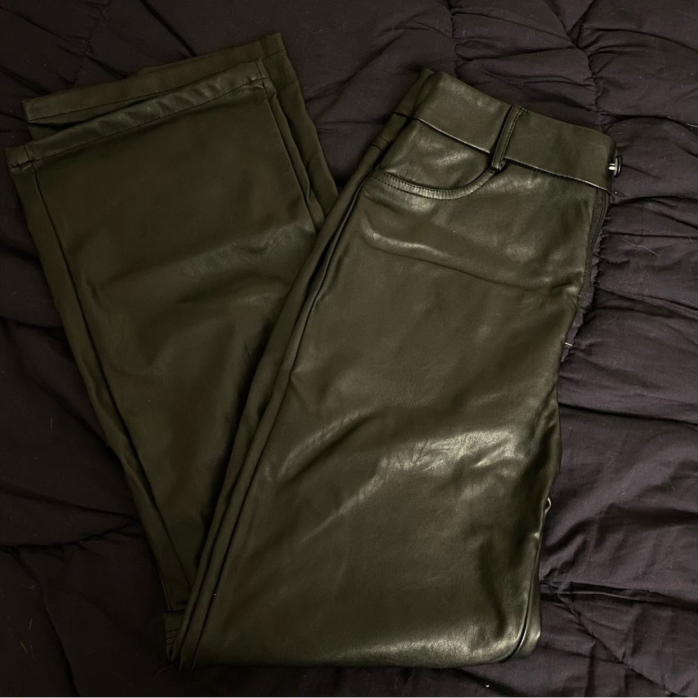 Black faux leather pants size Xs